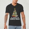 Christmas Book Tree All Booked For Xmas Men's V-Neck T-Shirt