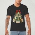 Christmas Book Tree Coquette Bow Xmas Reading Librarian Girl Men's V-Neck T-Shirt Christmas Book Tree Coquette Bow Xmas Reading Librarian Girl Men's V-Neck T-Shirt