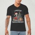 Christmas Outfit I Prefer Halloween Book Reading Skeleton Men's V-Neck T-Shirt Christmas Outfit I Prefer Halloween Book Reading Skeleton Men's V-Neck T-Shirt