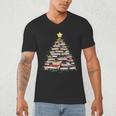 Christmas Tree Books Book Reading Bookworm Men's V-Neck T-Shirt Christmas Tree Books Book Reading Bookworm Men's V-Neck T-Shirt