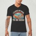 I Closed My Book To Be Here Reading Retro Bookworm Men Women Men's V-Neck T-Shirt