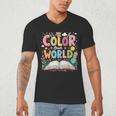 Color Our World Book Reading Program 2026 Summer Men's V-Neck T-Shirt