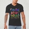 Color Our World Summer Reading 2025 Boho Wildflower Book Men's V-Neck T-Shirt Color Our World Summer Reading 2025 Boho Wildflower Book Men's V-Neck T-Shirt