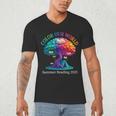 Color Our World Summer Reading 2025 Tree Book Lover Camping Men's V-Neck T-Shirt Color Our World Summer Reading 2025 Tree Book Lover Camping Men's V-Neck T-Shirt