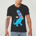 Cool Dinosaur Books Art For Men Women Libarian Book Lover Men's V-Neck T-Shirt