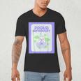 Cool Fun Cute Proud Introvert Cat Character For Men Women Men's V-Neck T-Shirt