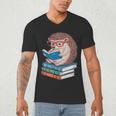 Cool Hedgehog Book Nerd Readers Men's V-Neck T-Shirt Cool Hedgehog Book Nerd Readers Men's V-Neck T-Shirt