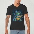 Cool Magical Book With Wizard Turtle For Adults And Kids Men's V-Neck T-Shirt