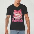 Coquette Bow All Booked For Valentines Teacher Book Men's V-Neck T-Shirt
