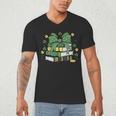 Coquette Bow Books St Patrick's Shamrock Bookworm Librarian Men's V-Neck T-Shirt