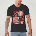 Coquette Teacher School Supplies Bows Books Globe Apple Cute Men's V-Neck T-Shirt
