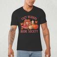 Cozy Readers Book Society Teacher Reading Floral Pumpkin Tee Men's V-Neck T-Shirt Cozy Readers Book Society Teacher Reading Floral Pumpkin Tee Men's V-Neck T-Shirt