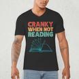 Cranky When Not Reading Retro Vintage Book Lover Men's V-Neck T-Shirt