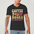 Crochet Coffee Reading Books Crocheter Crocheting Men's V-Neck T-Shirt Crochet Coffee Reading Books Crocheter Crocheting Men's V-Neck T-Shirt