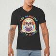 Cute 100th Day Of School 100 Days Dog Reading Book Rainbow Men's V-Neck T-Shirt Cute 100th Day Of School 100 Days Dog Reading Book Rainbow Men's V-Neck T-Shirt