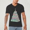 Cute Bookmas Christmas Book Tree Book Lover Teacher Men's V-Neck T-Shirt