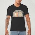 Cute Cat Sleeping On Books Men's V-Neck T-Shirt Cute Cat Sleeping On Books Men's V-Neck T-Shirt