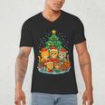 Cute Cats Reading Books Christmas Tree Men's V-Neck T-Shirt Cute Cats Reading Books Christmas Tree Men's V-Neck T-Shirt