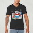 Cute Christmas A Penguin Reading Book Snowflake Hot Teacher Men's V-Neck T-Shirt Cute Christmas A Penguin Reading Book Snowflake Hot Teacher Men's V-Neck T-Shirt