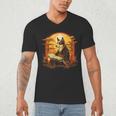 Cute Corgi Dog In Japanese Kimono With Book Men Women Girls Kids Men's V-Neck T-Shirt