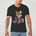 Cute Coyote With Book I Kids Coyote Men's V-Neck T-Shirt Cute Coyote With Book I Kids Coyote Men's V-Neck T-Shirt