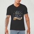 Cute Dragon Books Flower Bookworm Book Lover Men's V-Neck T-Shirt
