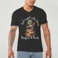 Cute Dragon Reading Book Bookworm Dragon And Books For Women Men's V-Neck T-Shirt Cute Dragon Reading Book Bookworm Dragon And Books For Women Men's V-Neck T-Shirt