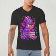 Cute Dragon Reading Books Bookworm Men's V-Neck T-Shirt Cute Dragon Reading Books Bookworm Men's V-Neck T-Shirt