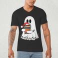 Cute Ghost Holding Books Bookish Christmas Men's V-Neck T-Shirt