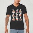 Cute Ghost Reading Book Lovers Halloween Ghost Men's V-Neck T-Shirt Cute Ghost Reading Book Lovers Halloween Ghost Men's V-Neck T-Shirt