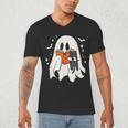 Cute Ghost Reading Book Spooky Season Halloween Costume Kids Men's V-Neck T-Shirt Cute Ghost Reading Book Spooky Season Halloween Costume Kids Men's V-Neck T-Shirt