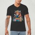 Cute Highland Cow Reading Book Baby Cow Bookworm Men's V-Neck T-Shirt