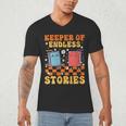 Cute Librarian Library Book Lover Keeper Of Endless Stories Men's V-Neck T-Shirt Cute Librarian Library Book Lover Keeper Of Endless Stories Men's V-Neck T-Shirt