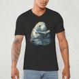 Cute Manatee Reading Book Bookworm Readers Manatee Lover Men's V-Neck T-Shirt Cute Manatee Reading Book Bookworm Readers Manatee Lover Men's V-Neck T-Shirt