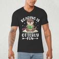 Cute Otter Reading Book Lover Sea Otters Animal Lover Men's V-Neck T-Shirt Cute Otter Reading Book Lover Sea Otters Animal Lover Men's V-Neck T-Shirt