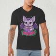 Cute Pastel Goth Bat Reading Book Men's V-Neck T-Shirt