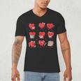 Cute Reading Hearts Valentine Day Book Lover Teacher Student Men's V-Neck T-Shirt