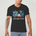 Cute Snowman Let It Snow I Have Books Reader Men's V-Neck T-Shirt