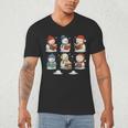 Cute Snowman Reading Books Christmas Winter Book Lover Men's V-Neck T-Shirt Cute Snowman Reading Books Christmas Winter Book Lover Men's V-Neck T-Shirt