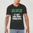 Dad Joke Why Was The Math Book Sad Pun Dad Jokes Men's V-Neck T-Shirt