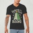 Dashing Through The Books Christmas Book Lovers Men Women Men's V-Neck T-Shirt Dashing Through The Books Christmas Book Lovers Men Women Men's V-Neck T-Shirt