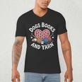 Dogs Books And Yarn Crocheting Men's V-Neck T-Shirt Dogs Books And Yarn Crocheting Men's V-Neck T-Shirt