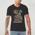 Dragon Fantasy Book Lover Book Nerd Men's V-Neck T-Shirt Dragon Fantasy Book Lover Book Nerd Men's V-Neck T-Shirt