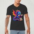 Dragon Reading a Book Bookworm Book Lover Men's V-Neck T-Shirt Dragon Reading a Book Bookworm Book Lover Men's V-Neck T-Shirt
