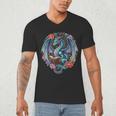 Dragon Reading Book Girls Kids Bookworm Book Lover Men's V-Neck T-Shirt Dragon Reading Book Girls Kids Bookworm Book Lover Men's V-Neck T-Shirt