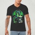 Dragon Reading Books Bookworm Men's V-Neck T-Shirt Dragon Reading Books Bookworm Men's V-Neck T-Shirt