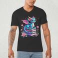 Dragons And Books Dragon Reading Book Lover Girl Bookworm Men's V-Neck T-Shirt Dragons And Books Dragon Reading Book Lover Girl Bookworm Men's V-Neck T-Shirt