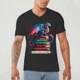 Dragons And Books Dragonworm Book Lover Reading Men's V-Neck T-Shirt