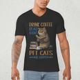 Drink Coffee Read Books Pet Cats Be Happy Bookworm Men's V-Neck T-Shirt