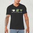 Drink Matcha Read Books Be Happy Book Lover Matcha Tea Lover Men's V-Neck T-Shirt